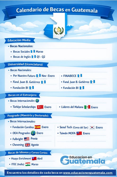 becas en Guatemala por Nivel Educativo