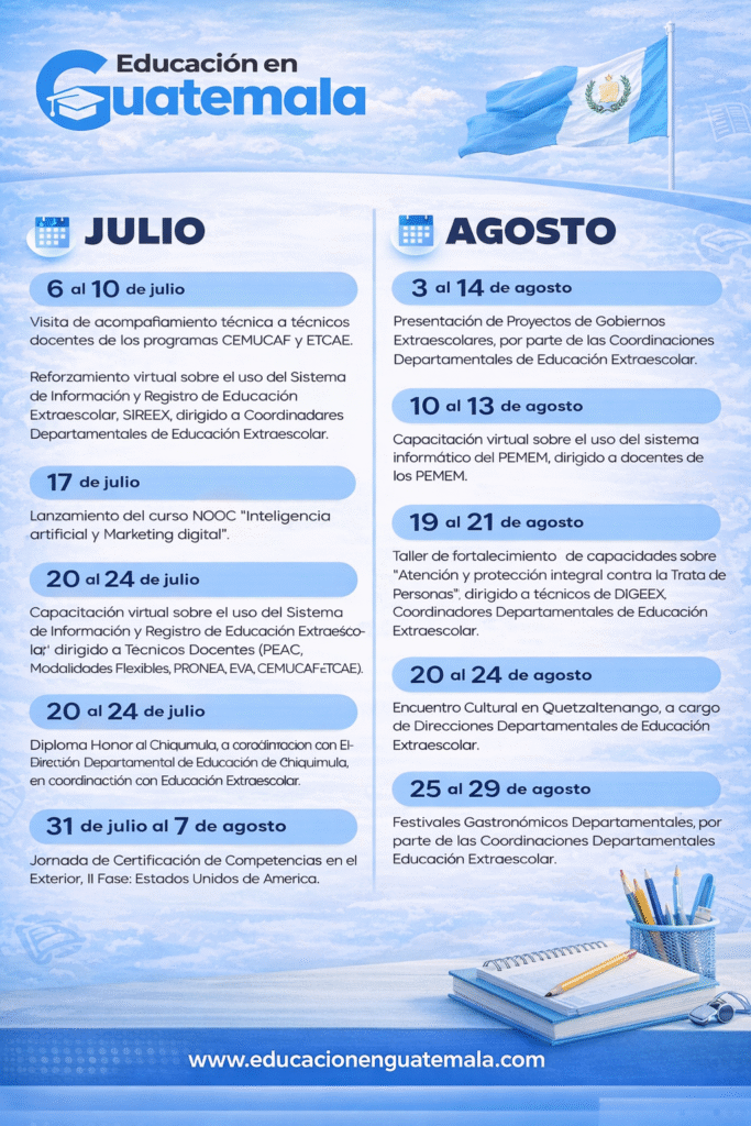 calendario-de-educacion-extraescolar-dosmilveintiseis-julio-y-agosto-en-guatemala