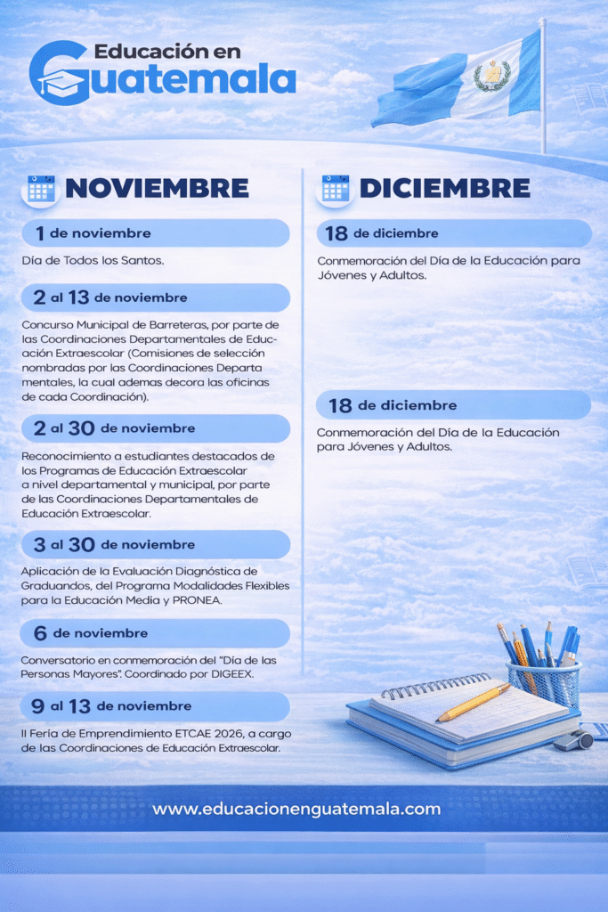 calendario-de-educacion-extraescolar-dosmilveintiseis-noviembre-y-diciembre-en-guatemala