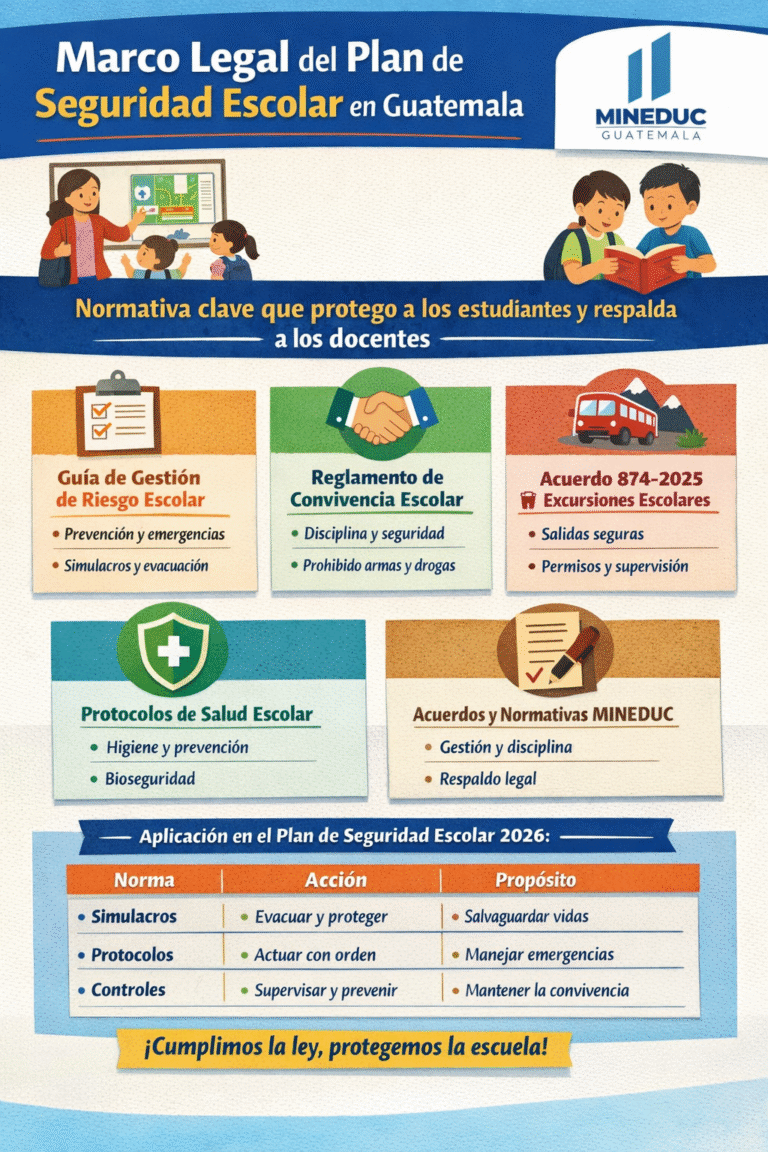Plan de Seguridad Escolar 2026 en Guatemala - Para Docentes