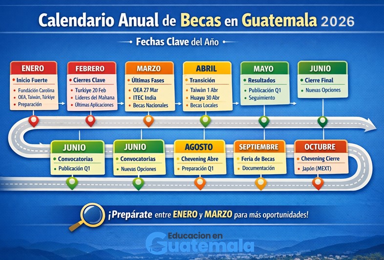 Calendario de becas guatemala linea temporal 2026
